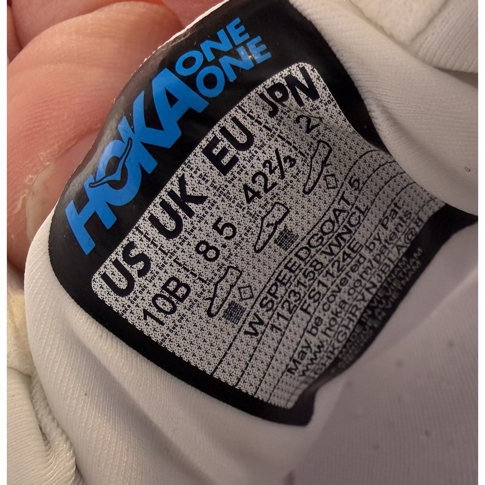 Hoka One One Women's White Running Sneakers with Gum Outsole Detail - Picture 9 of 9